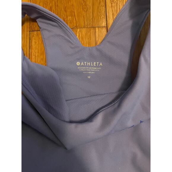 NWT Athleta Conscious Crop Train Top Purple Logo Front Large Yoga Barre Pilates - Picture 7 of 7
